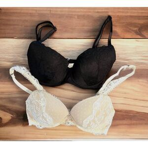 Victoria's Secret Pink Dream Angels & Date Push Up Wired Bras Size 32DD